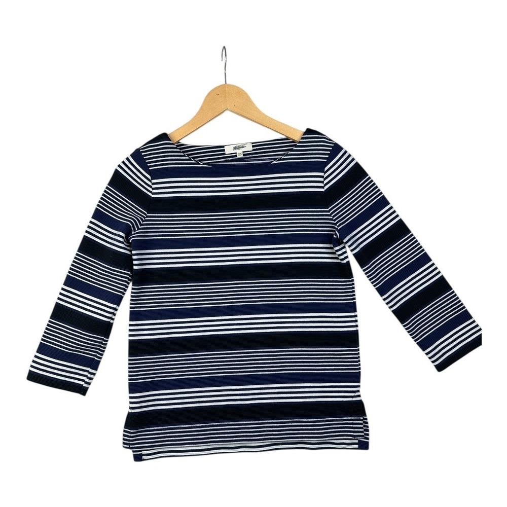 Madewell Gallerist Ponte Knit Sweater size XS Blue/White
